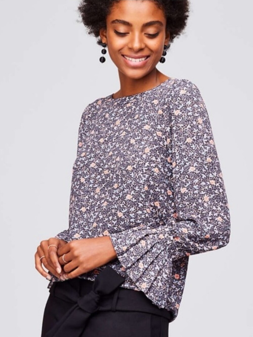 Loft Pleated Cuff Blouse